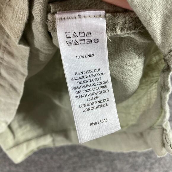 Tahari Blouse Women S Small Gray Linen Collared 3/4 Sleeve Pullover Casual - Picture 6 of 9